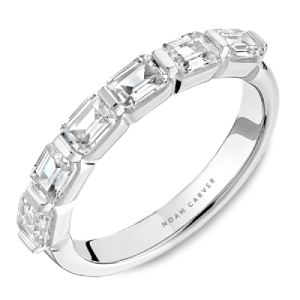 Noam Carver 14kt White Gold Emerald-cut Diamonds Band Ring