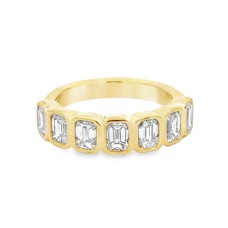 Noam Carver 14kt Yellow Gold Bezel-set Emerald-cut Diamonds Band Ring