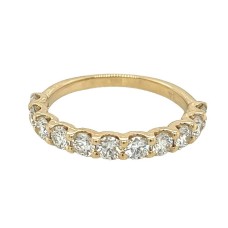 14kt Yellow Gold Prong-set Diamond Eleven-stone Band Ring