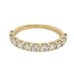 14kt Yellow Gold Prong-set Diamond Eleven-stone Band Ring