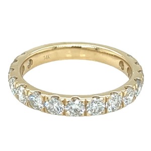 14kt Yellow Gold Prong-set Diamond Fifteen-stone Band Ring