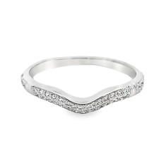Estate 14kt White Gold Contour Diamond Band Ring