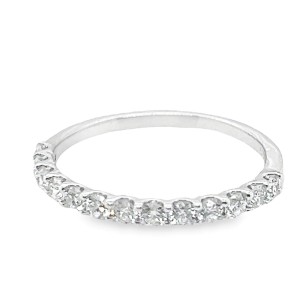 14kt White Gold Part-way Diamond Band Ring