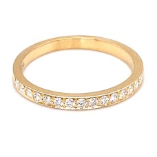 Gumuchian 18kt Yellow Gold  "Cinderella" Channel Bead Set Diamond Band Ring