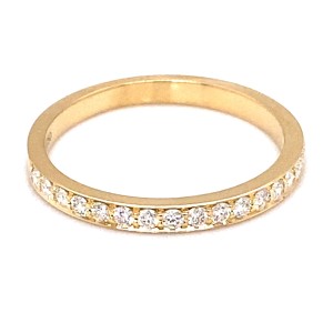 Gumuchian 18kt Yellow Gold  "Cinderella" Channel Bead Set Diamond Band Ring