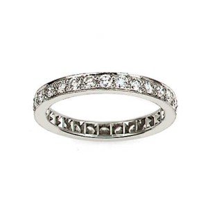 Gumuchian Platinum Channel Bead Set Diamond Eternity Band Ring