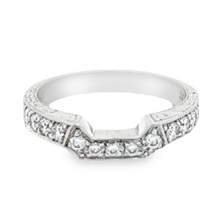 Estate Platinum Diamond Shadow Band Ring