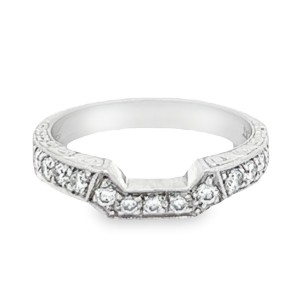 Estate Platinum Diamond Shadow Band Ring