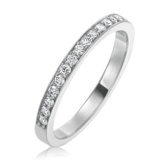 Gumuchian Platinum "Cinderella" Channel Bead Set Diamond Band Ring