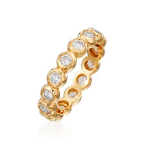 Gumuchian 18kt Yellow Gold "Moonlight" Bezel-set Diamond Eternity Band Ring