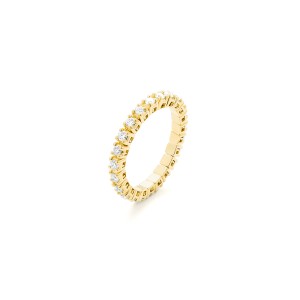 Facet Barcelona 14kt Yellow Gold Expandable Diamond Eternity Band