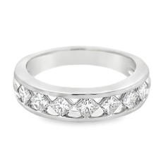 Peter Storm 14kt White Gold Princess-cut Diamond Band Ring