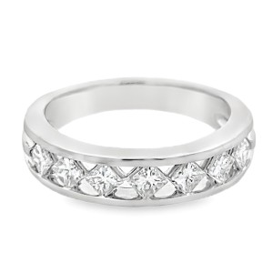 Peter Storm 14kt White Gold Princess-cut Diamond Band Ring