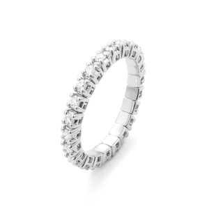 Facet Barcelona 14kt White Gold Expandable Diamond Eternity Band