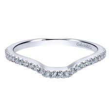 Gabriel & Co. Platinum Curved Part-way Diamond Band Ring