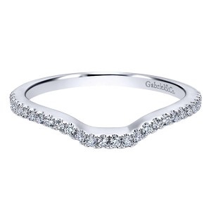 Gabriel & Co. Platinum Curved Part-way Diamond Band Ring