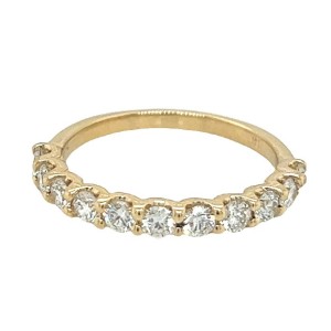 14kt Yellow Gold Prong-set Diamond Eleven-stone Band Ring
