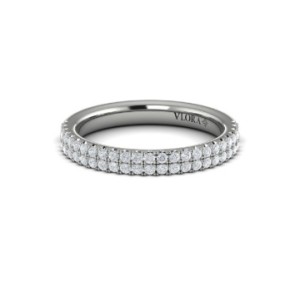 Vlora 14kt White Gold Double-row Diamond Band Ring