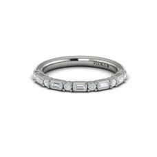 Vlora 14kt White Gold Baguette And Round Diamonds Band Ring