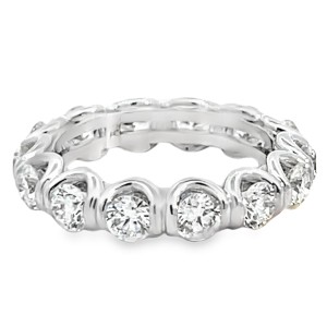 Platinum 2.62 Carat Total Weight Diamond Eternity Band Ring