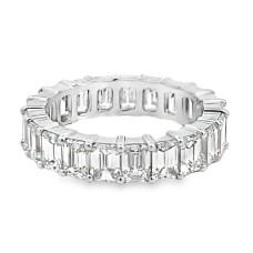 Platinum Emerald-cut Diamonds Eternity Band Ring