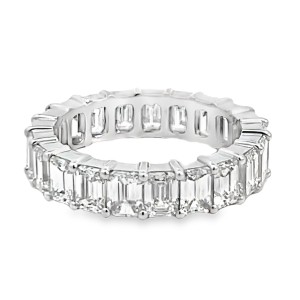 Platinum Emerald-cut Diamonds Eternity Band Ring