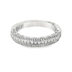 Estate Tacori 18kt White Gold "classic Crescent" Diamond Band