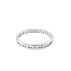 Estate Platinum Channel Set Diamond Eternity Band Ring