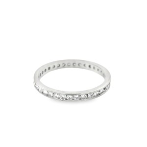 Estate Platinum Channel Set Diamond Eternity Band Ring