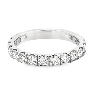 Platinum Prong-set Diamond Seventeen-stone Band Ring