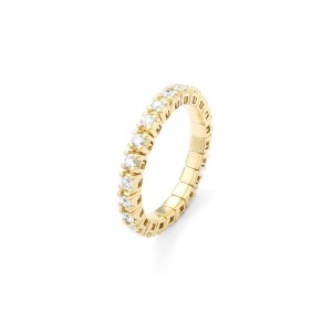 Facet Barcelona 14kt Yellow Gold Expandable Diamond Eternity Band