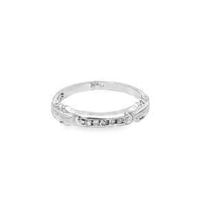 Estate Mid-Century 14kt White Gold Diamond Band Ring