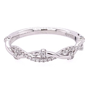 14kt White Gold Diamond "Twist" Stackable Band