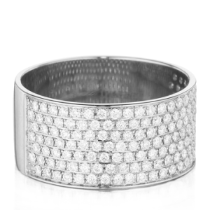 Christophe Danhier 18kt White Gold Wide Pave Diamond Ring