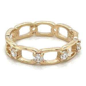 18kt Yellow Gold Diamond Link-design Band Ring