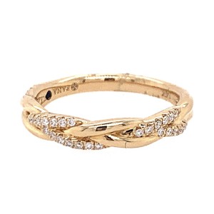 14kt Yellow Gold Diamond "Braid" Stackable Band
