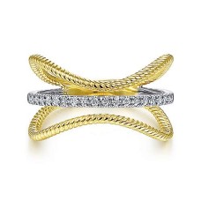 Gabriel & Co. 14kt Two-tone Open-design Diamond Fashion Ring