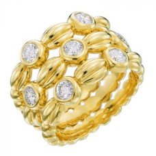 Gumuchian 18kt Yellow Gold And Diamond Triple "Nutmeg" Ring