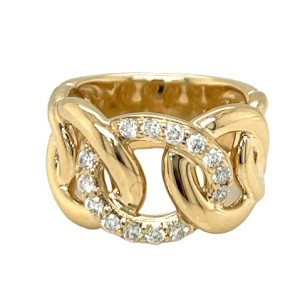 Vlora 14kt Yellow Gold Diamond Interlaced Ring