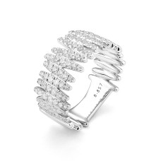 Facet Barcelona 14kt White Gold Diamond Line Ring