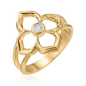 Gumuchian 18kt Yellow Gold "Lotus Fleur" Diamond-accented Ring