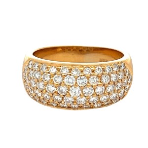 Estate 18kt Yellow Gold Pave Diamond Band Ring