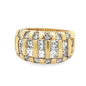 Estate 14kt Yellow Gold Dome Diamond Ring