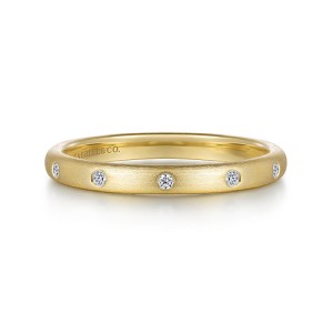 Gabriel & Co. 14kt Yellow Gold And Diamond Stackable Band Ring