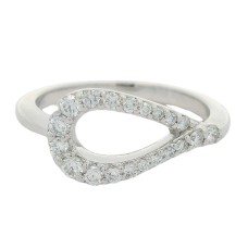 Forever Storm 14kt White Gold Diamond "loop" Ring