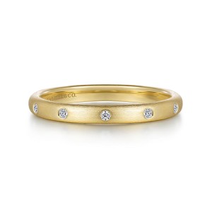 Gabriel & Co. 14kt Yellow Gold And Diamond Stackable Band Ring