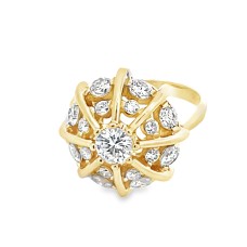 Estate 14kt Yellow Gold Diamond Dome Ring