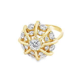 Estate 14kt Yellow Gold Diamond Dome Ring