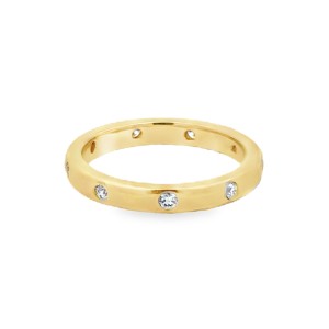 Estate 18kt Yellow Gold Flush Set Diamond Eternity Band Ring