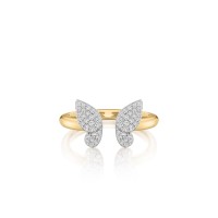 Phillips House 14kt Yellow Gold Diamond Mini Butterfly Ring